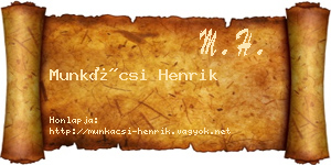 Munkácsi Henrik névjegykártya